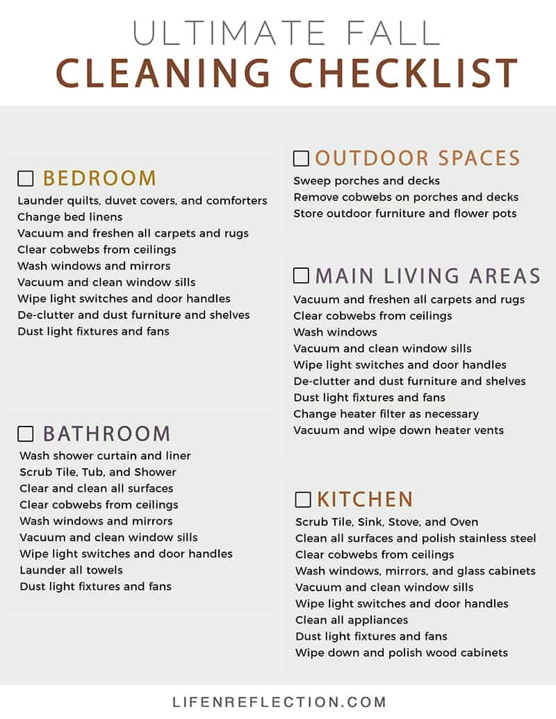 The Ultimate Fall Cleaning Checklist LifenReflection