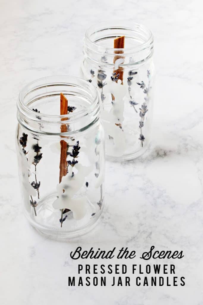 How to make pressed flower mason jar candles with the flowers on the inside with this candle making tutorial