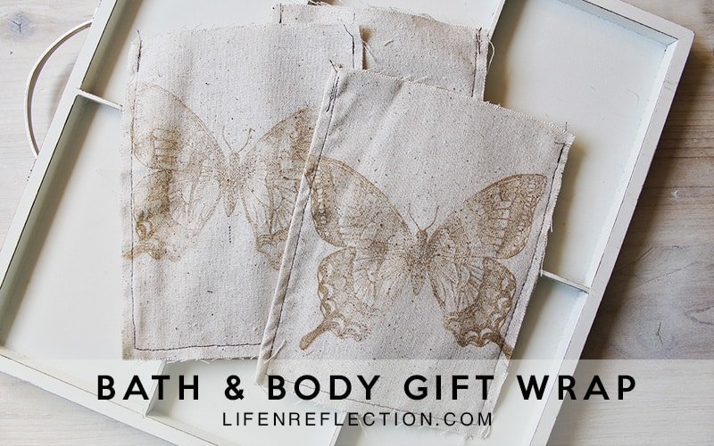 stamped linen pouches