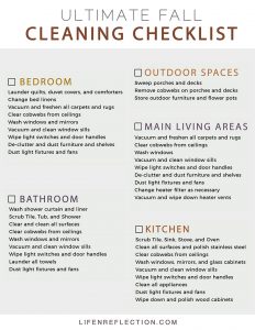 Fall Cleaning Checklist Printable