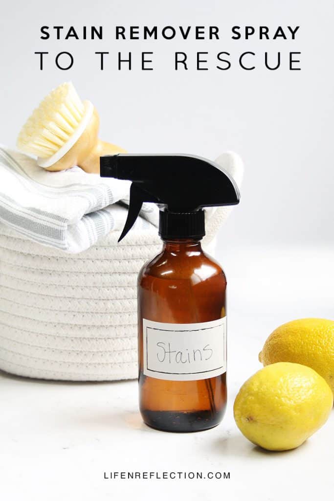 Remove even the toughest stains with this DIY all natural stain remover spray. A powerful non toxic, stain-fighting spray made with just 4 simple ingredients.