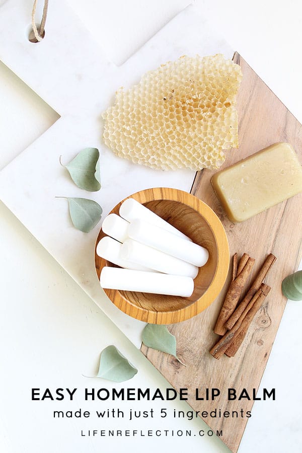 Easy Homemade Lip Balm - made with just five natural ingredients