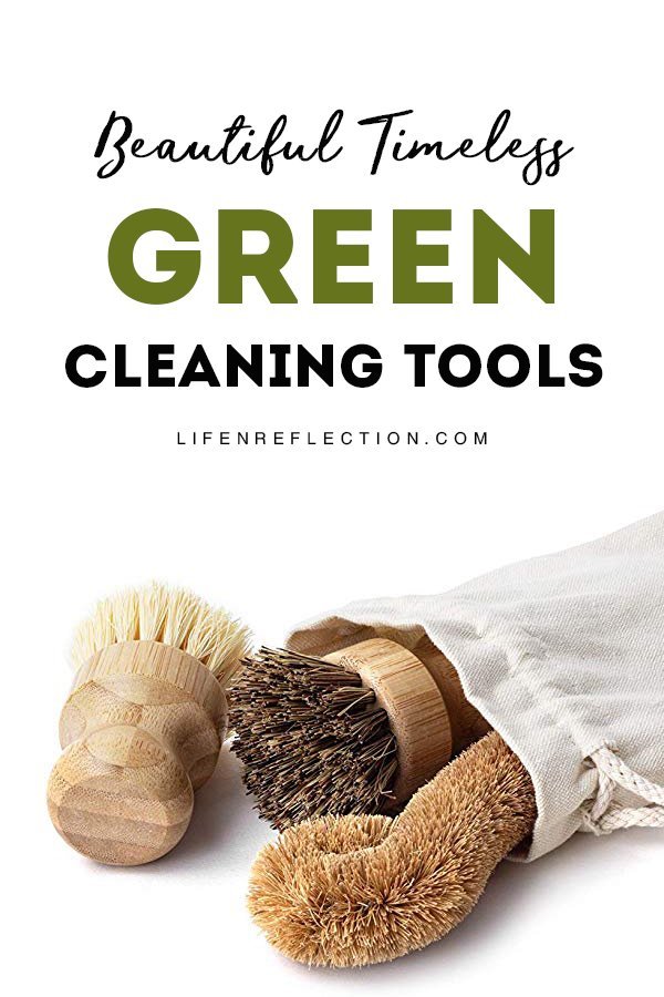 All my green cleaning tools are so pretty - wood handles, natural fibers, and soft organic cotton are timelessly beautiful. 
