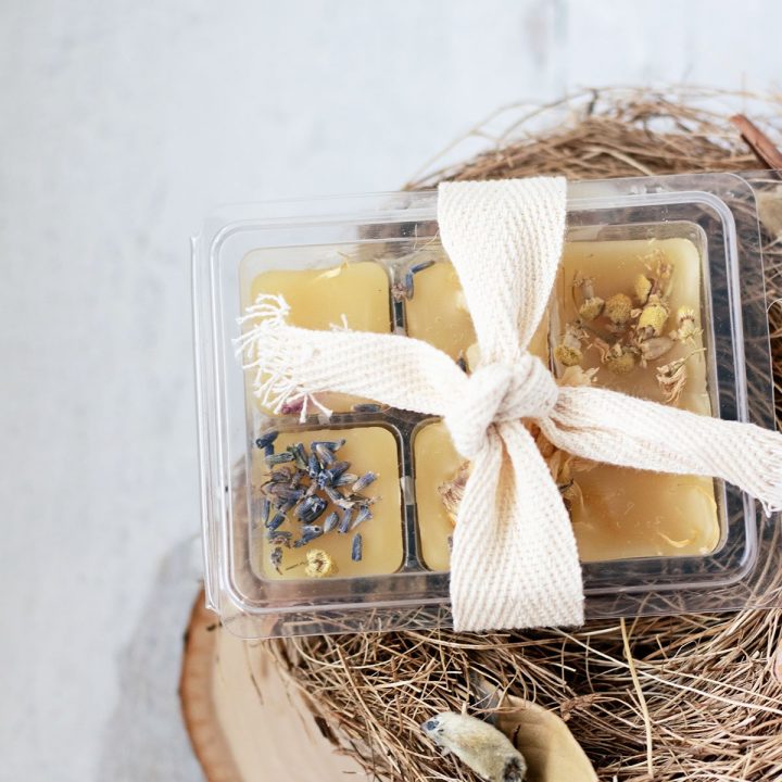 Herb candle wax melts are so easy to make and the results are quite beautiful!
