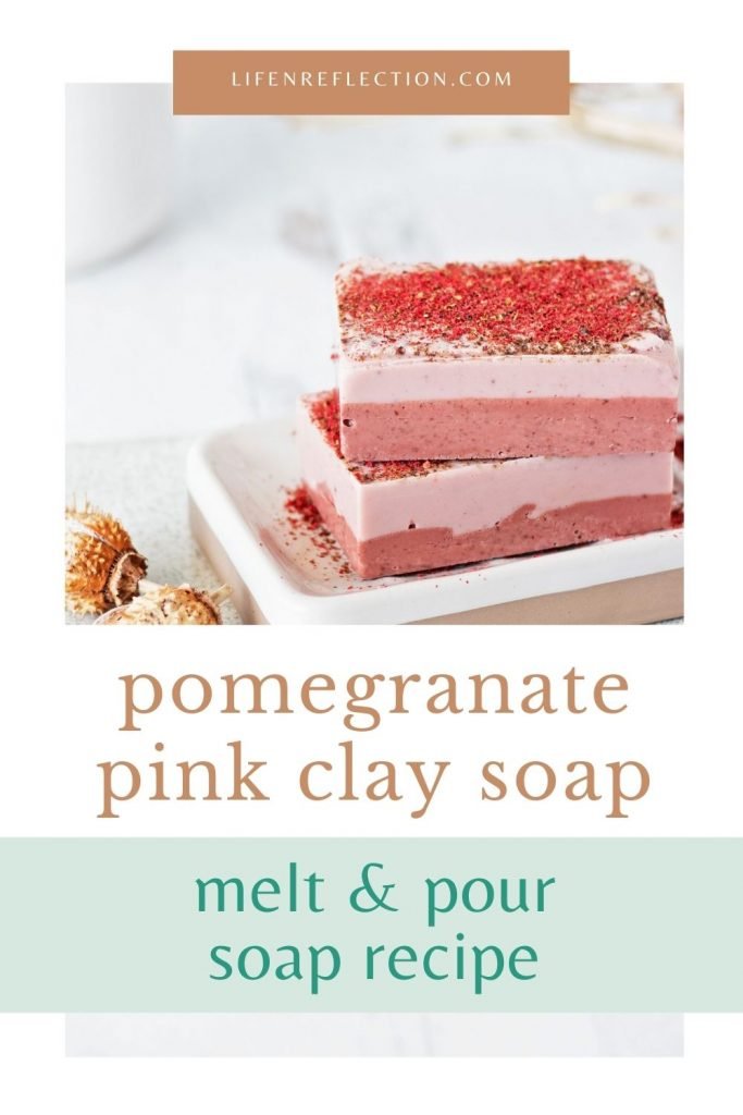 This pomegranate pink clay soap recipe made with melt and pour soap is everything a luxurious handmade soap should be! Make a clay soap bar of fruity, sweet French perfection today.