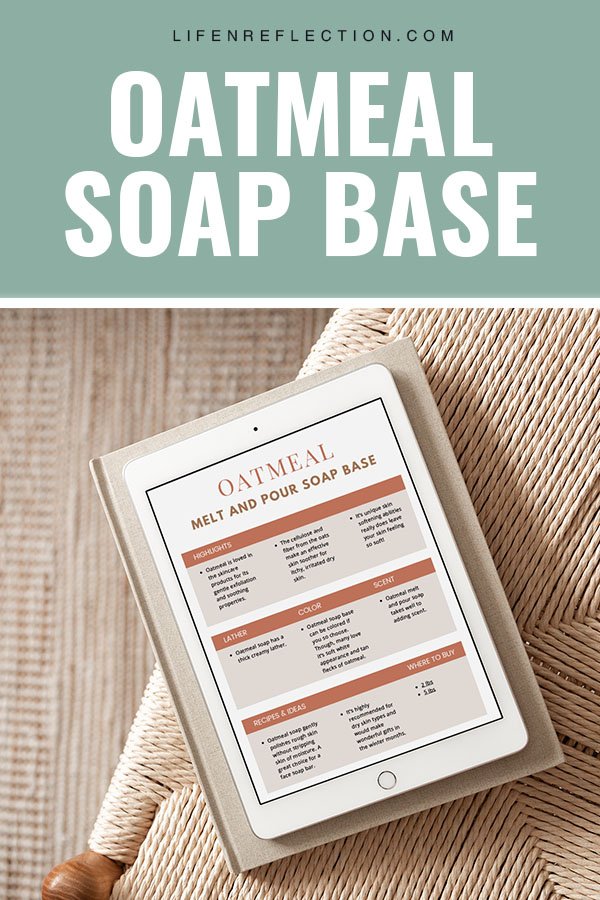 Oatmeal melt and pour soap printable guide for soap makers.