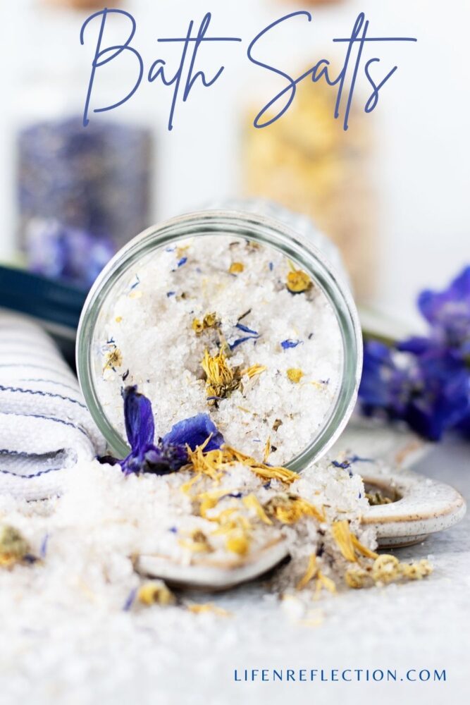 Just a scoop of these floral bath salts into the bath will have flowers floating on the top of the water and brushing against your skin.