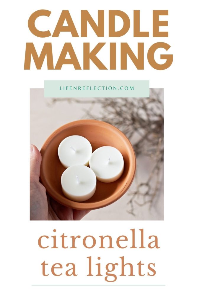 Making outdoor citronella tea light candles to repel bugs is easy and quick with this candle hack.