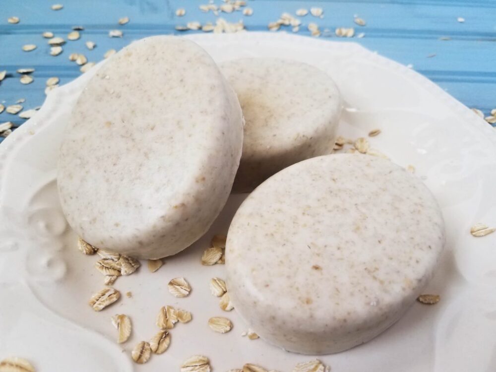 If you are looking for a gentle soap that is great for sensitive skin you will love this honey and oatmeal soap!