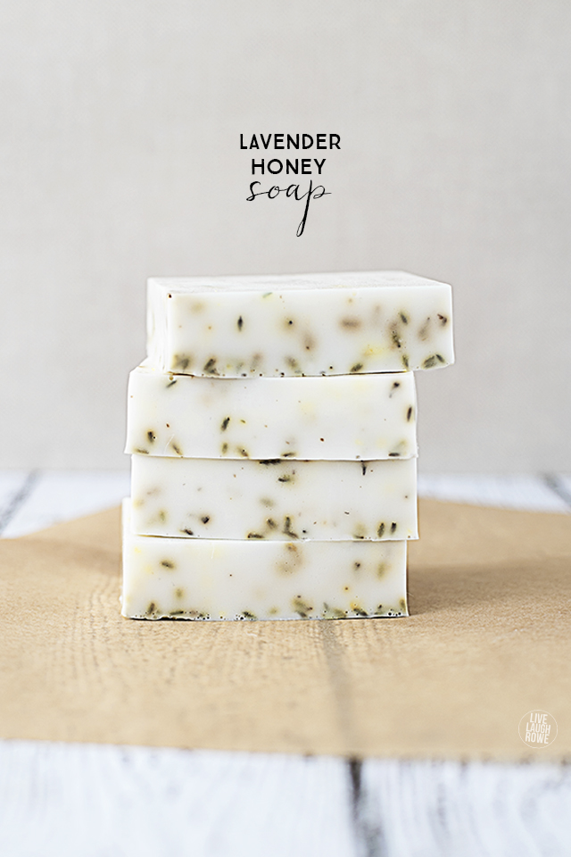 A delicious smelling handmade creation, Lavender Honey Soap. Super simple and great for gift giving!