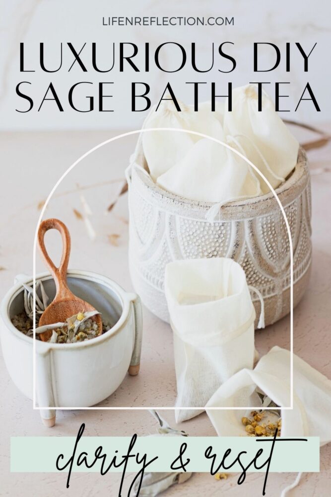 Soothe and pamper yourself with these DIY sage chamomile bath tea bags. The crisp, clean notes of sage softened with the slightly sweet, floral notes of chamomile will clear away unwanted distractions and offer you a reset. 