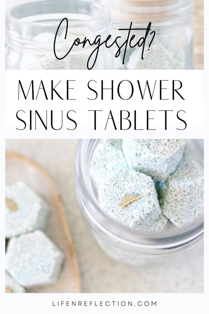 What can I put in my shower to open my sinuses? Well, outside of hanging eucalyptus branches from your shower head, you can put a DIY sinus shower tablet in your shower to open your sinuses.