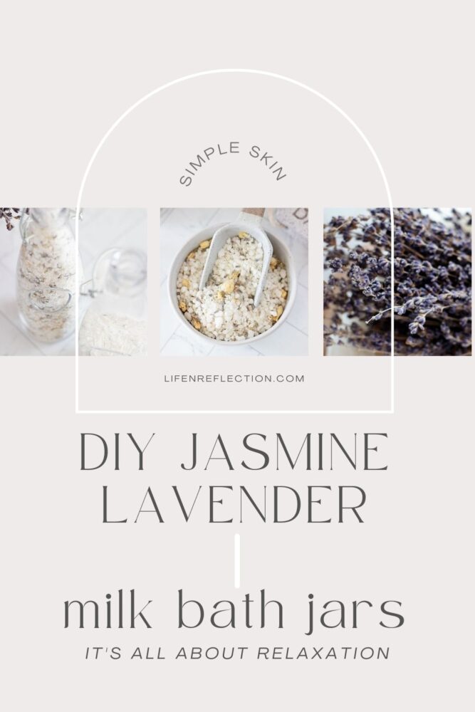 When making these jasmine lavender DIY milk bath jars it’s all about relaxation!