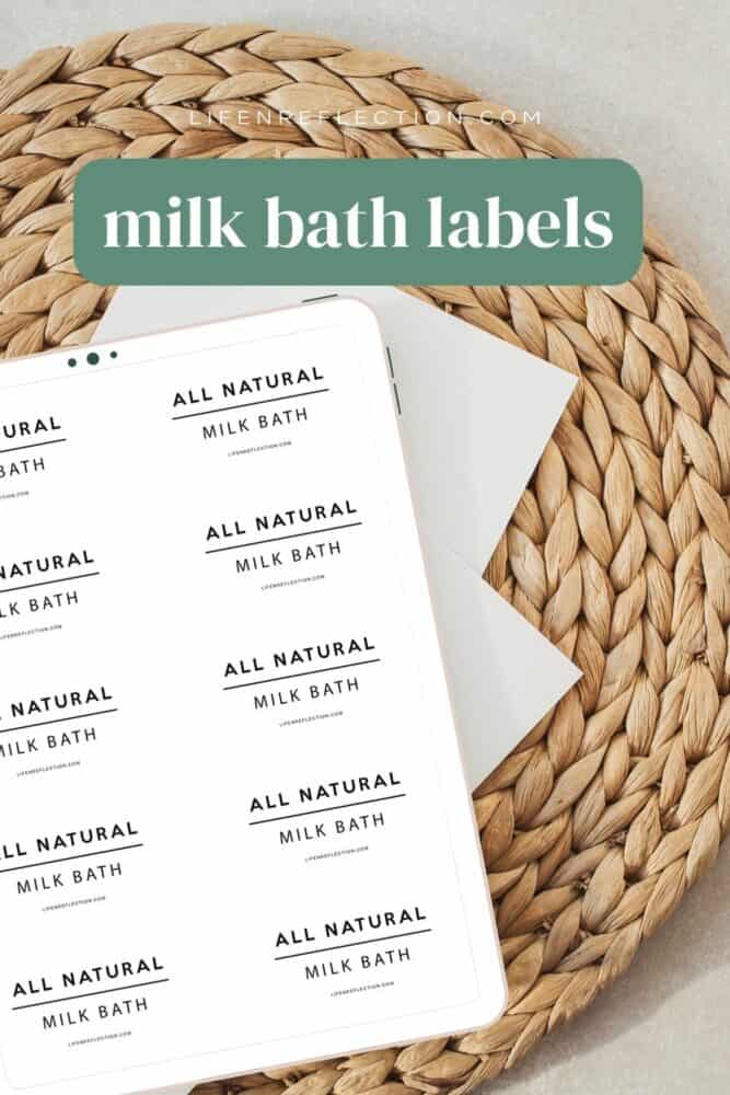 milk bath printable labels