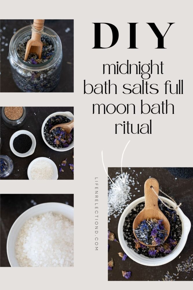 This midnight bath soak recipe for a full moon bath ritual is one of a kind! A lavish bath experience to detox, restore, and renew a sense of balance in your life.