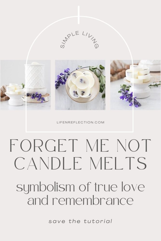 If a flower was ever unforgettable, it’s the forget me not. Make these DIY candle melts with dried forget me not flowers for remembrance.
