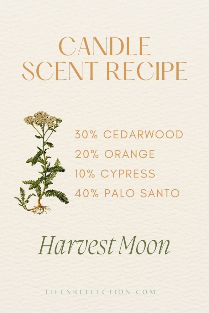 This candle scent blend is composed of aromas that can support releasing what isn’t working for you during the full moon and make way for a fresh start during a new moon.