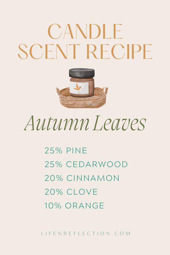 You’ll love this fall fresh candle scent blend of pine and cedarwood, intertwined with warm clove and cinnamon and a touch of bright orange.