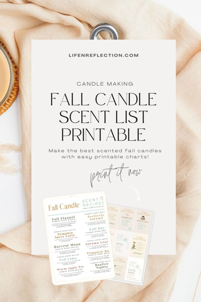 Finding the perfect fall candle scent is so easy with this printable fall candle scent mixing chart!