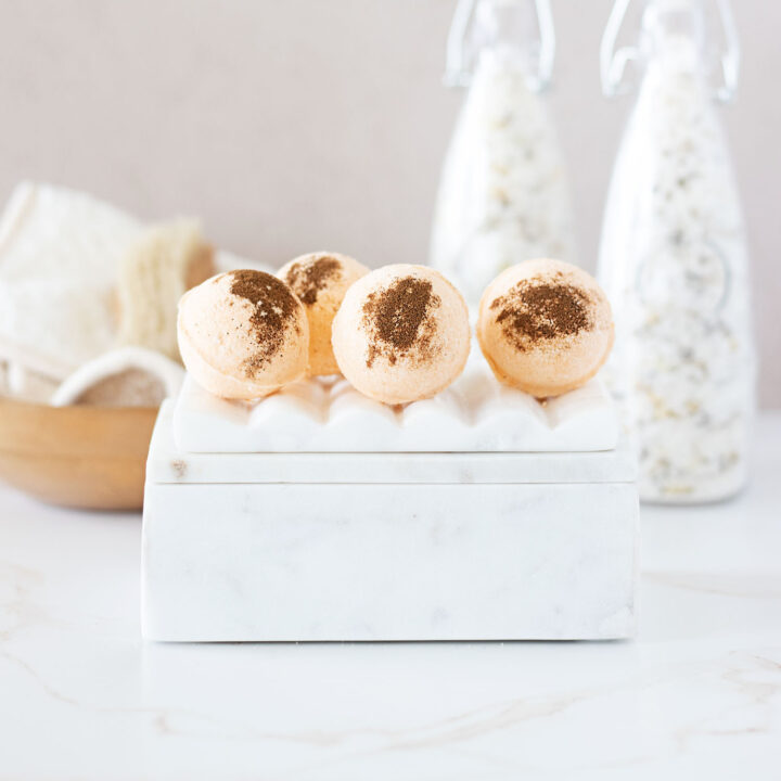 This orange clove bath bombs recipe is a beautiful balance of spicy and sweet and just the thing for the cooler months!