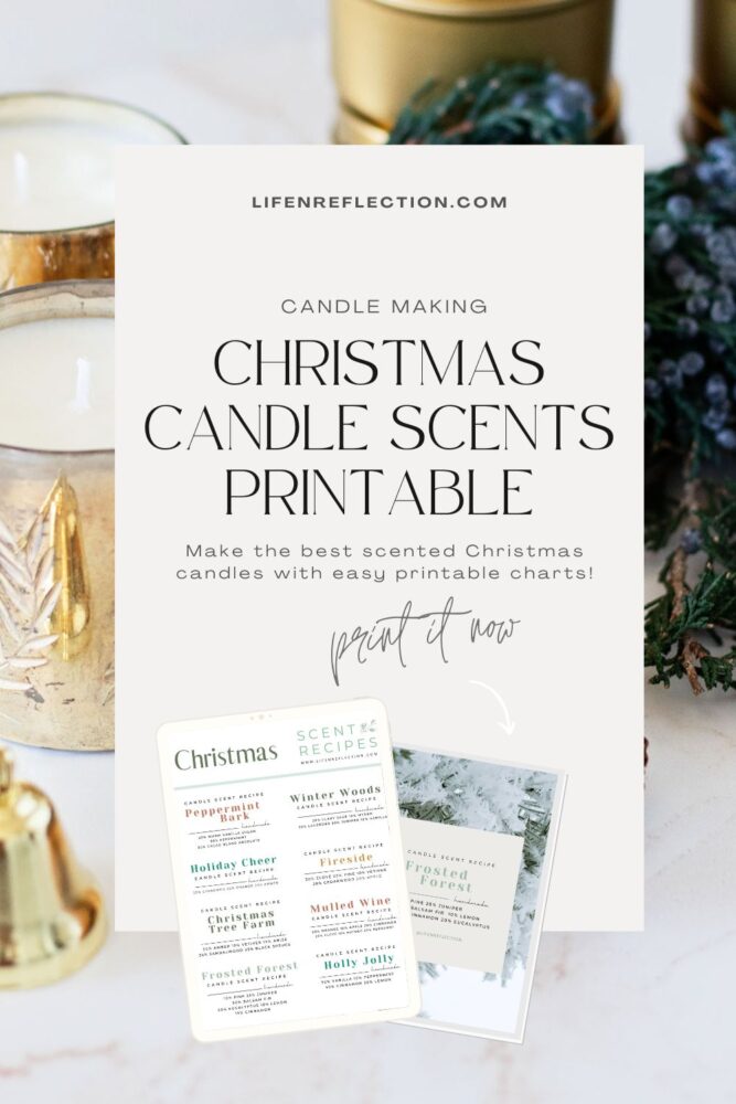 Finding the perfect holiday candle scent is so easy with these printable Christmas candle scent mixing charts!