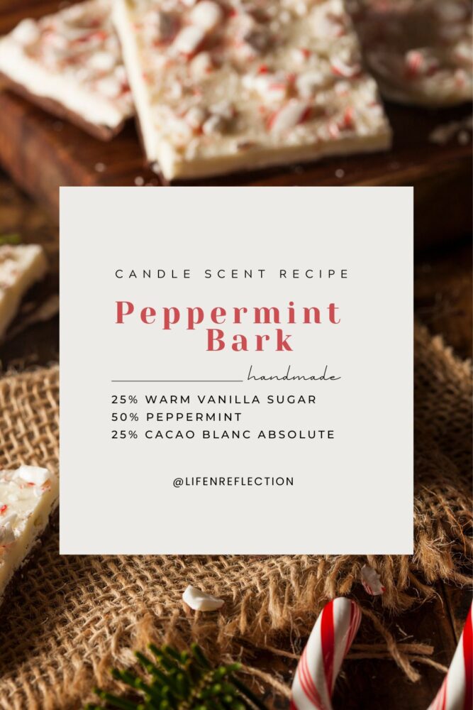 You’ll be ready to watch a holiday movie with a cup of hot cocoa topped with snowflake marshmallows and peppermint candy cane after making candles with this scent!