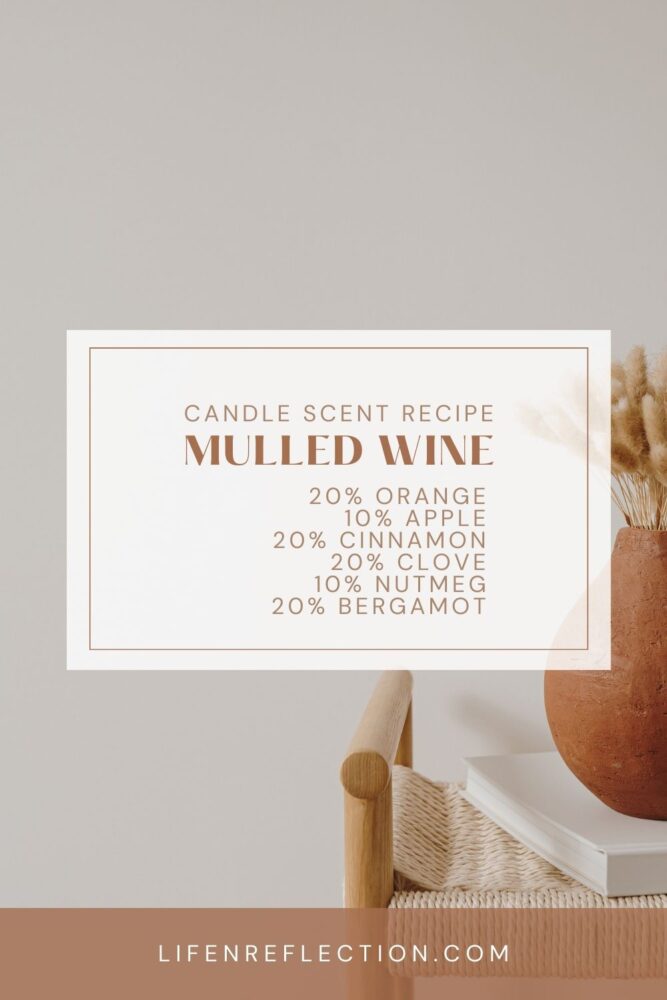 Who doesn’t enjoy a glass of mulled wine during the holidays? Make candles with this blend of orange, apple, cinnamon, clove, nutmeg, and bergamot to delight the senses
