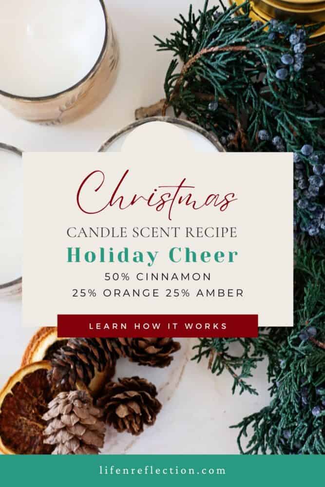 Create a warm welcome of holiday cheer with a beautiful blend of bright orange, comforting cinnamon bark, and warming amber in this Christmas scented candle blend.