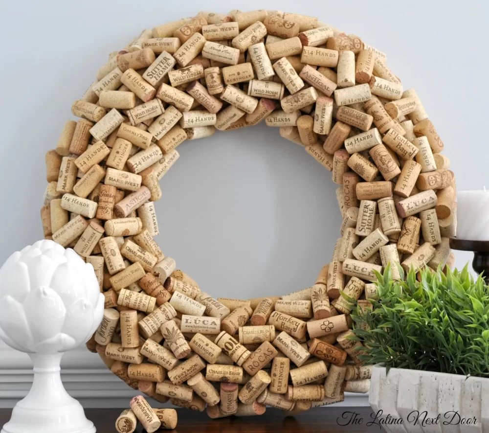 This DIY wine cork wreath makes for a great wreath all year round as it can be customized to just about any holiday or colors you desire.