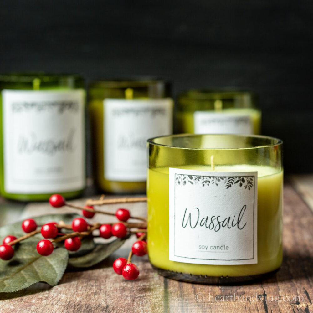 This wine bottle candle is not only a perfect way to recycle wine bottles but also makes for a great gift!