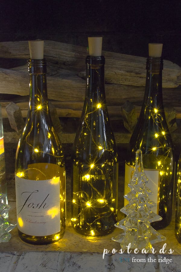 These wine bottle luminaries are an ingenious way to recycle your empty wine bottles and use them in your year round decor.