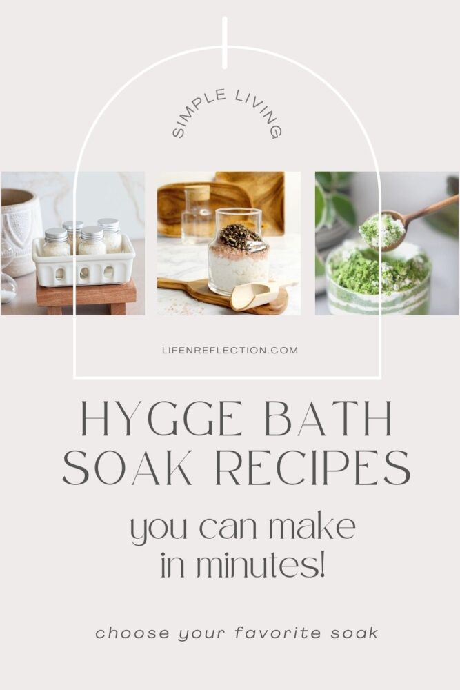 Embrace the hygge lifestyle with these seven DIY bath soak hygge ideas to replace the winter blues. Each is a comforting hygge example anyone can make!