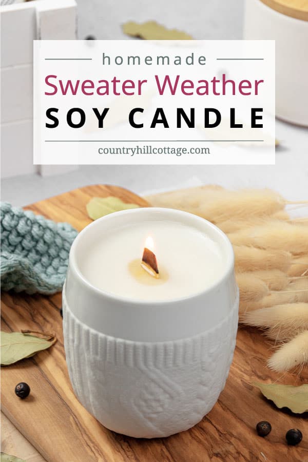 Welcome hygge into your home with a fragrant DIY sweater weather candle.