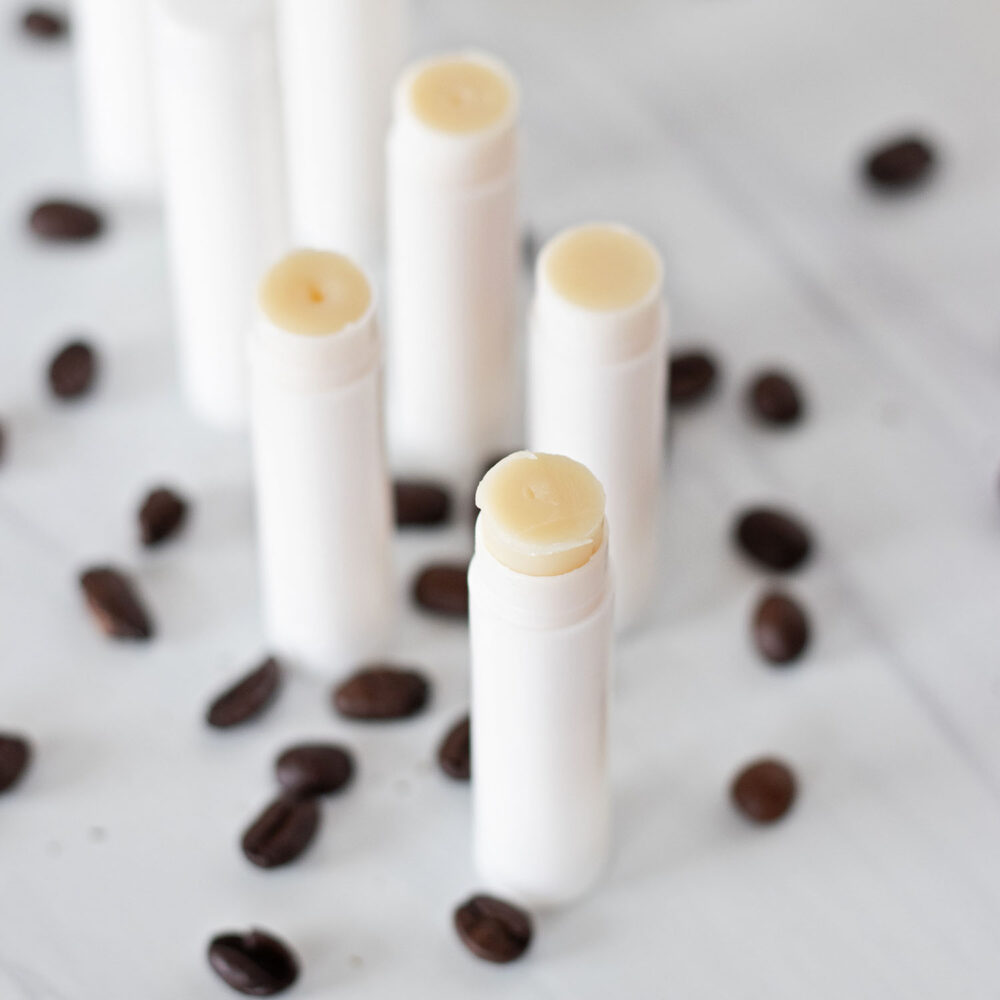 Making this coffee lip balm recipe couldn’t be easier! You’ll have eight tubes of delicious lip balm with a just brewed taste in little time.