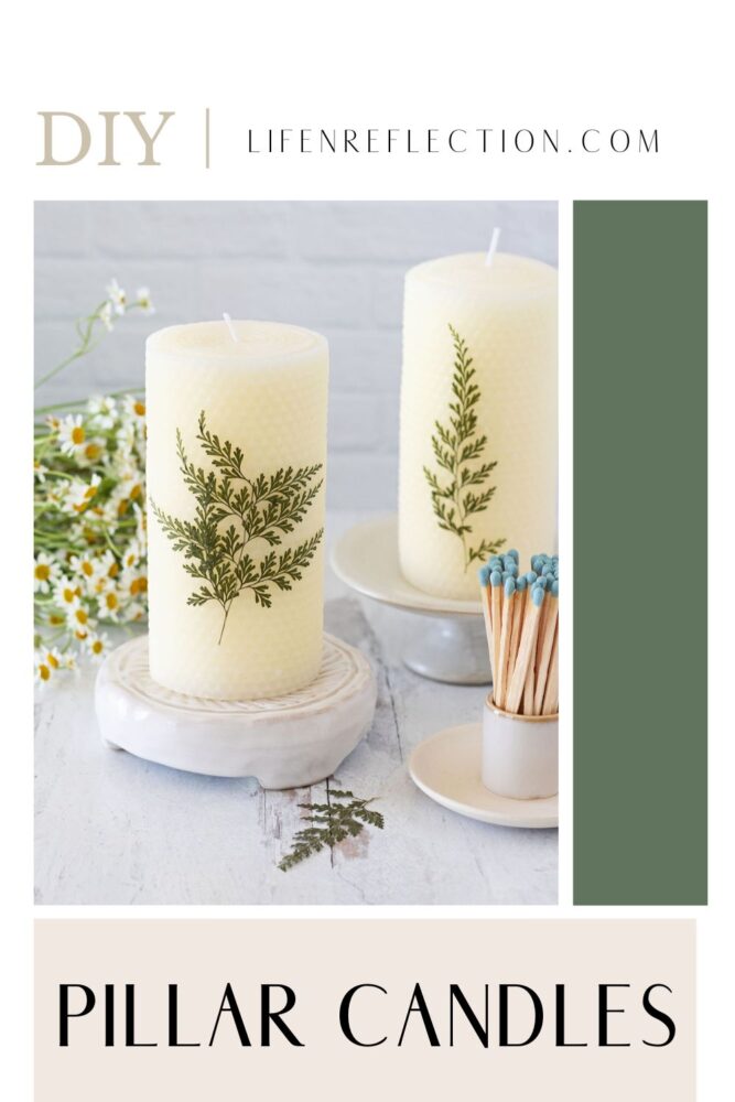 How do you make pressed leaf candles? Follow this easy method on how to make beeswax candle pillars with pressed leaves!