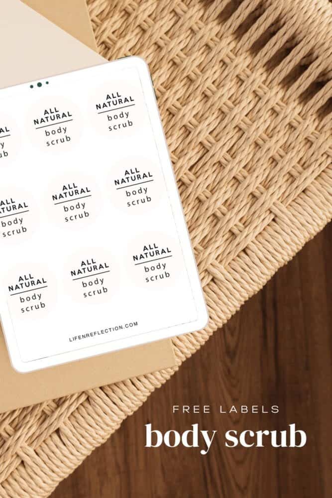 printable body scrub labels