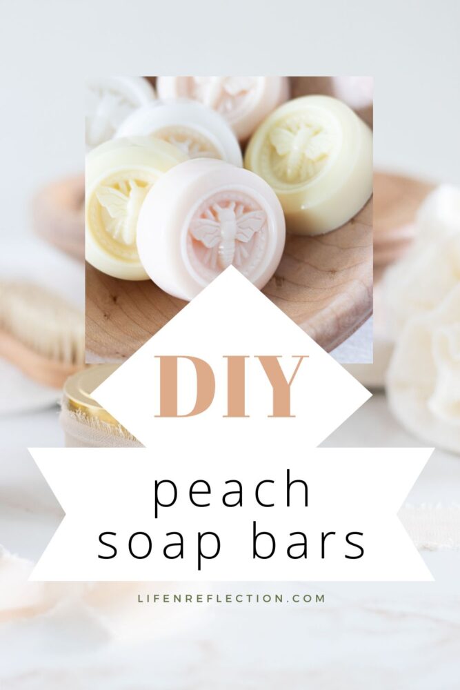 Indulge in the sweet juicy scent of peach with this melt and pour soap idea for peach soap bars. These embossed honey bee soap in a tin are ready for gifting!