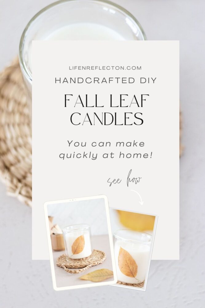 Fall crafting is made easy with this quick fall leaf candle DIY!