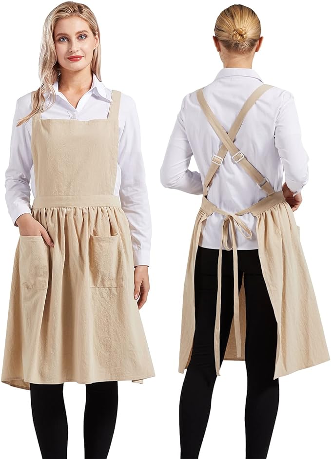 natural linen apron