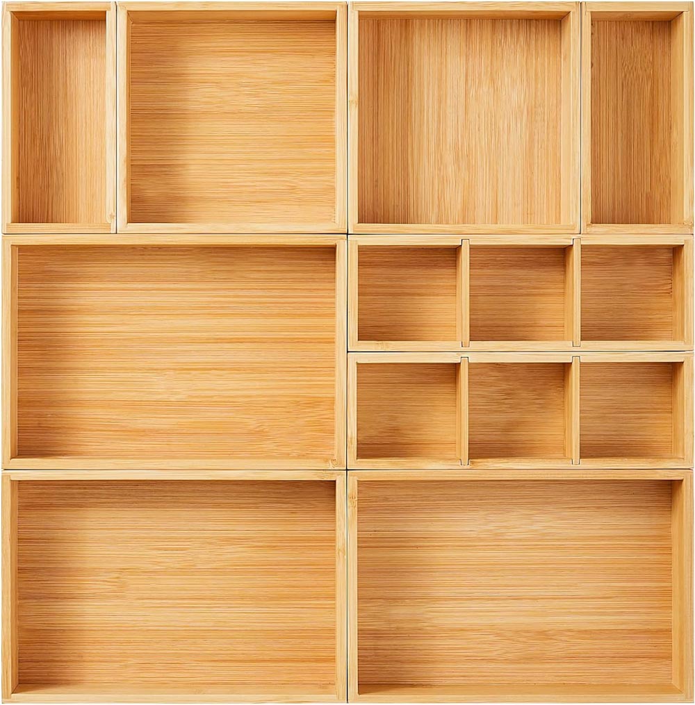 wood drawer organizers