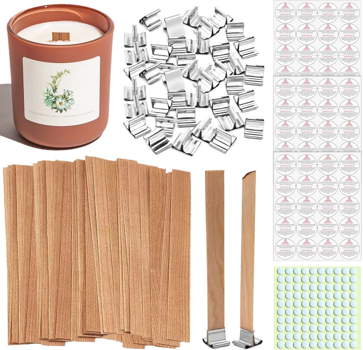 wood wick set for candle making