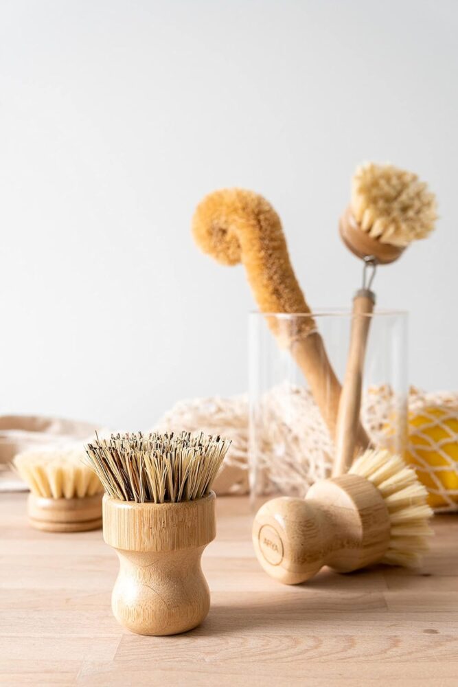 wooden brush set for cleaning