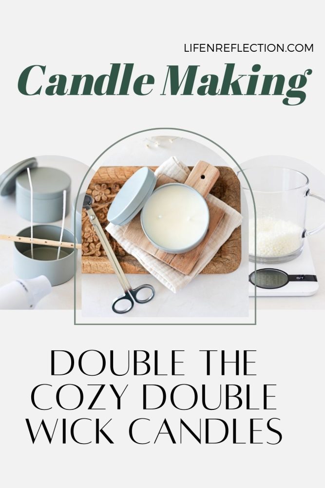 Candle Making steps and equipment creating double wick candles.