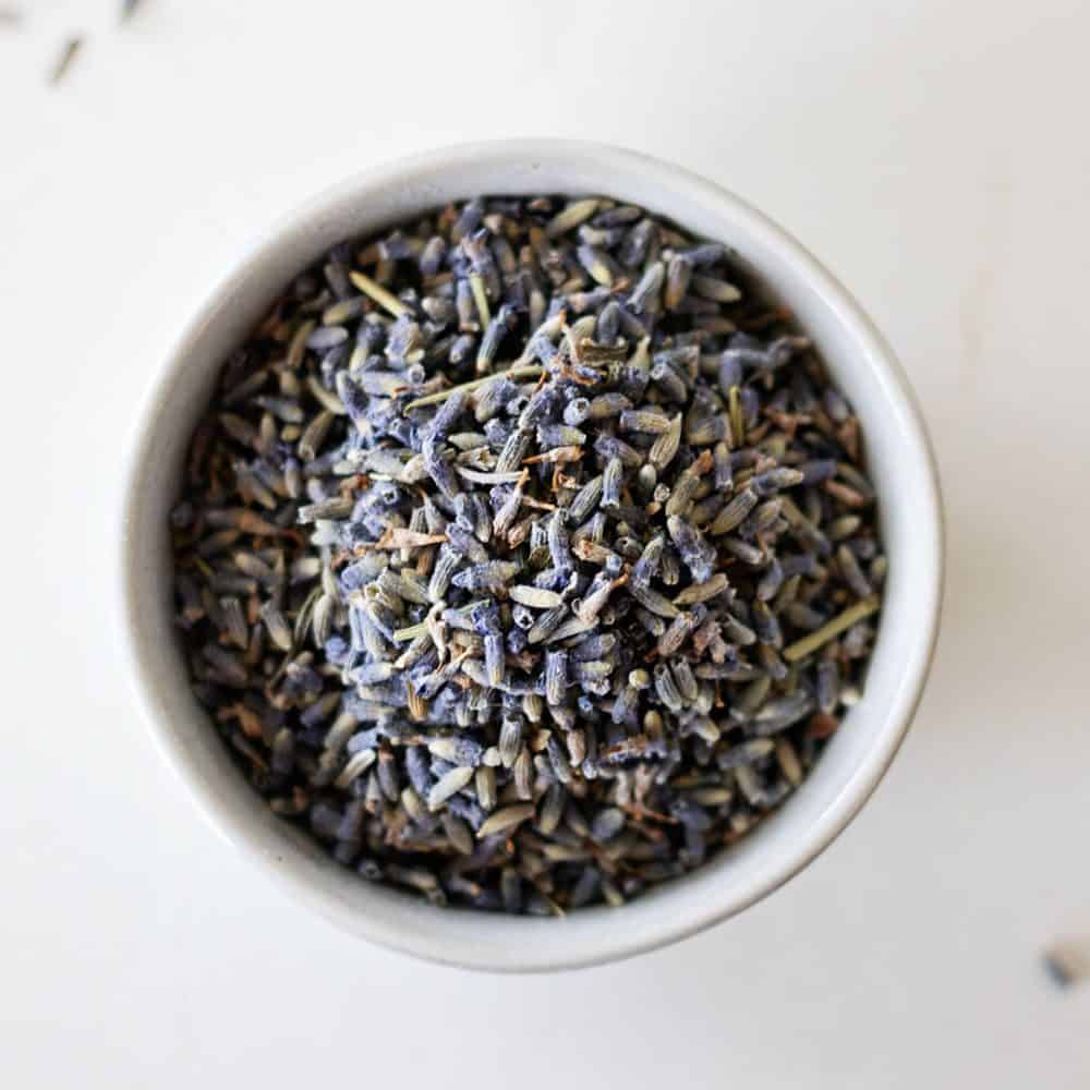 dried lavender buds in a bowl